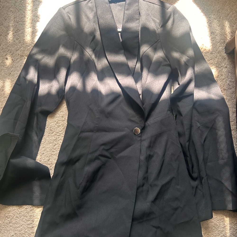 Fashion Nova Black Women's Tailored Jumpsuit Romper